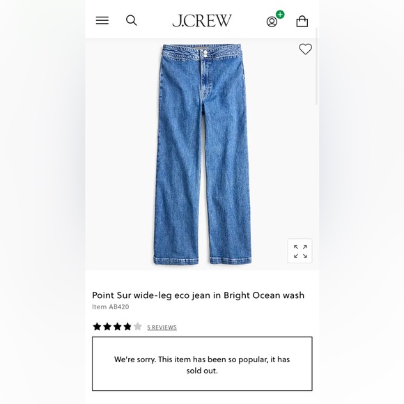 JCrew high rise, wide leg jeans - Picture 4 of 4